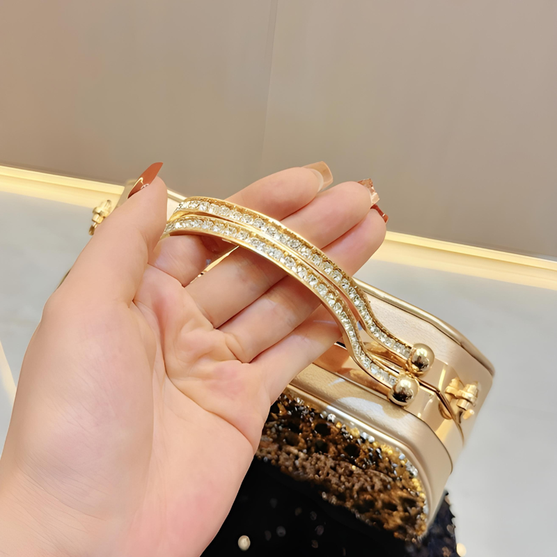 Velanci Teresa Diamond-Encrusted Leather Handbag