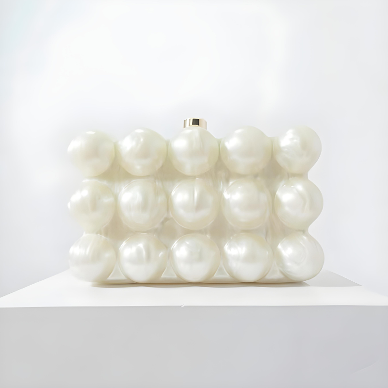 Velanci Flavia Transparent Luxe Acrylic Clutch Bag