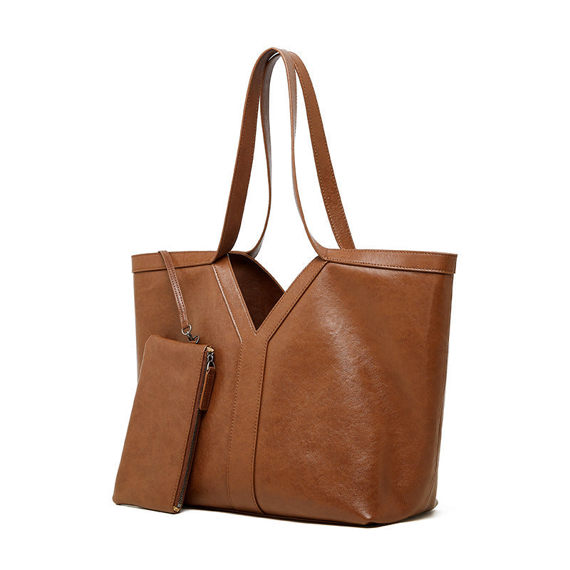 Korean Style Autumn Luxe Leather Tote Bag