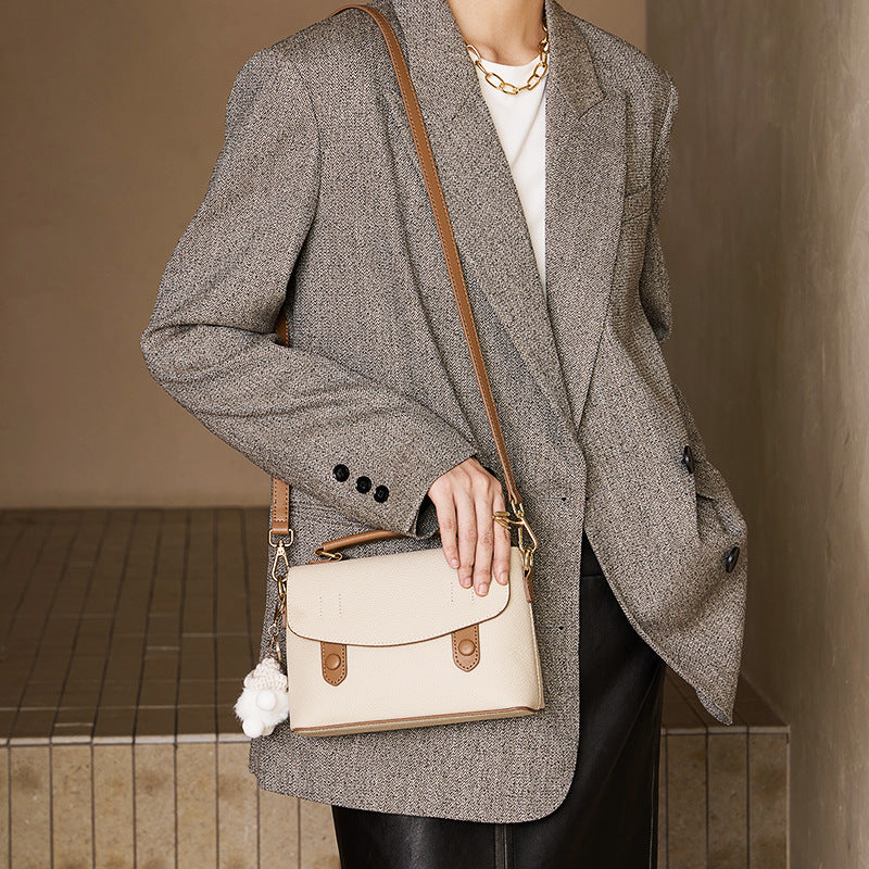 Pebbled Leather Top-Handle Bag with Cloud Charm