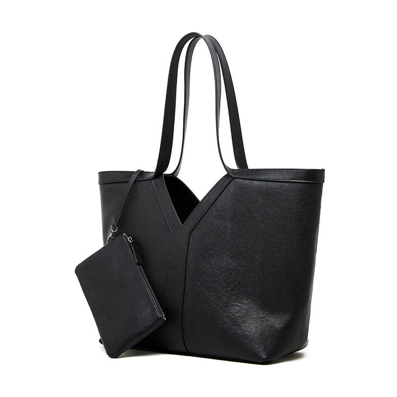 Korean Style Autumn Luxe Leather Tote Bag