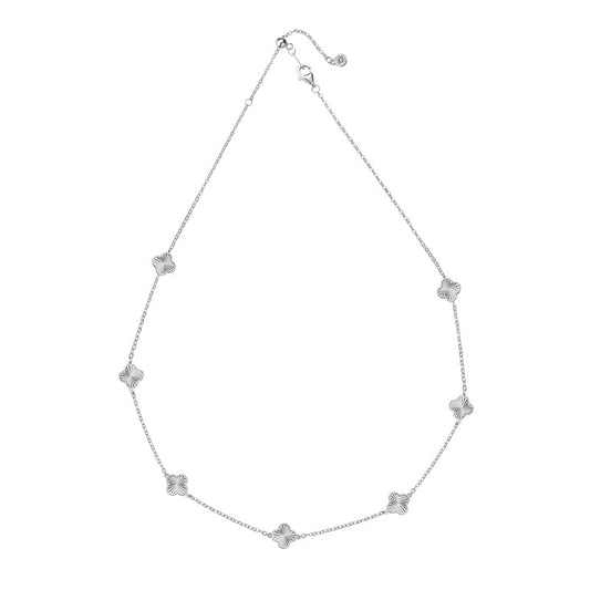 Sterling Silver Clover Necklace Lucia - Sunburst Charms Velanci