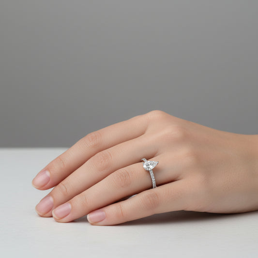 Sterling Silver Harlow Pear Ring