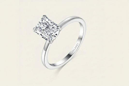 Ring Sofia - Womens Ring Sterling Silver Minimalist Band With 2.0ct Ice-Cut CZ Sparkle Velanci