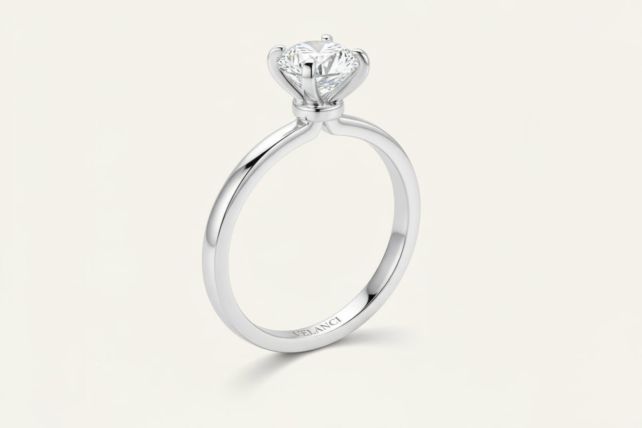 Ring Sofia - Womens Ring Sterling Silver Minimalist Band With 2.0ct Ice-Cut CZ Sparkle Velanci