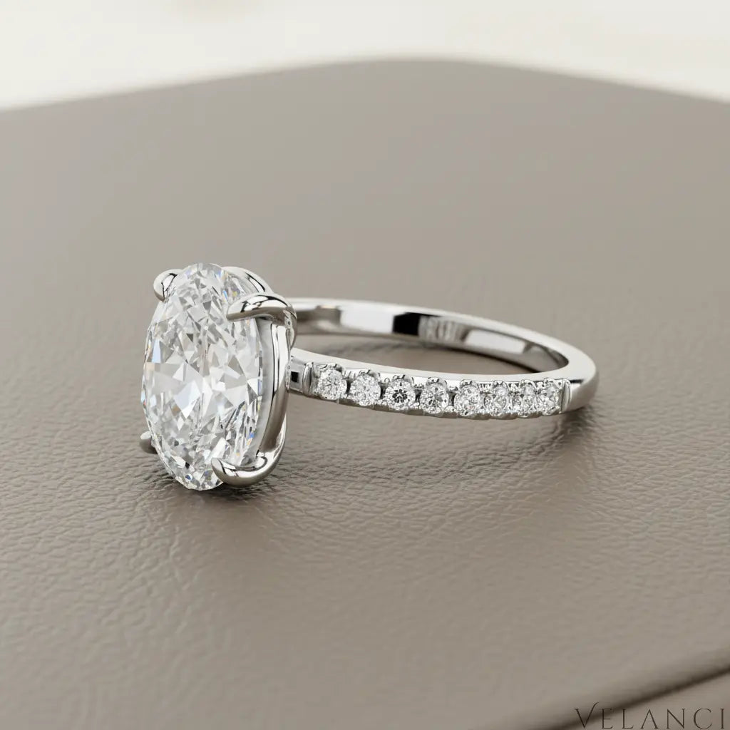 Sterling Silver Mini Oval Ring Alessia | womens rings Velanci