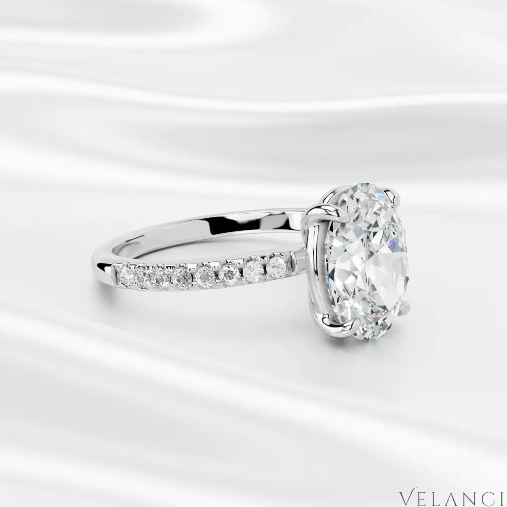 Sterling Silver Mini Oval Ring Alessia | womens rings Velanci