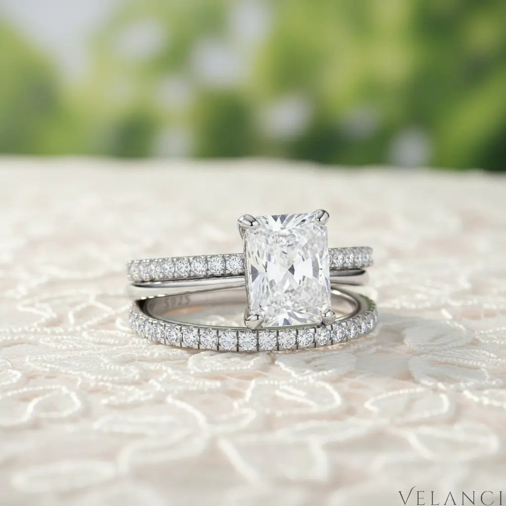 Sterling Silver Ring Wedding Set Alessia Womens Ring Velanci