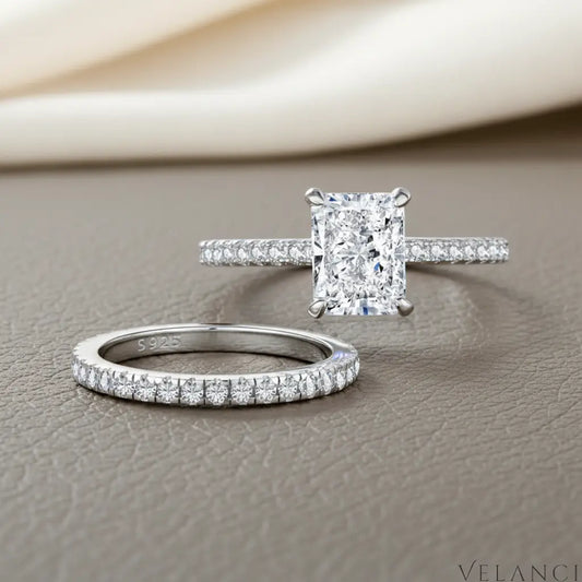 Sterling Silver Ring Wedding Set Alessia Womens Ring Velanci