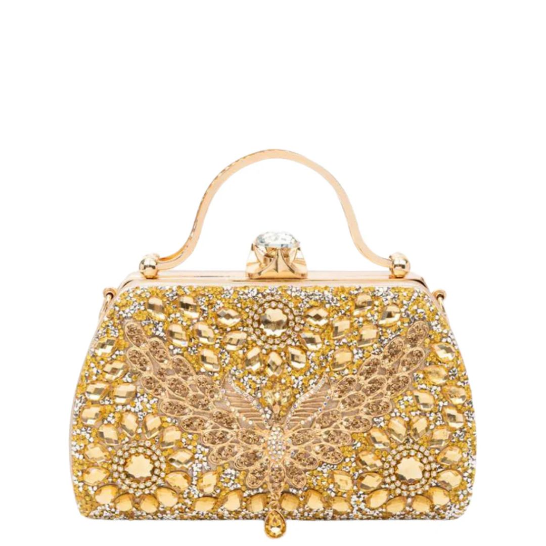 Velanci Teresa Diamond-Encrusted Leather Handbag