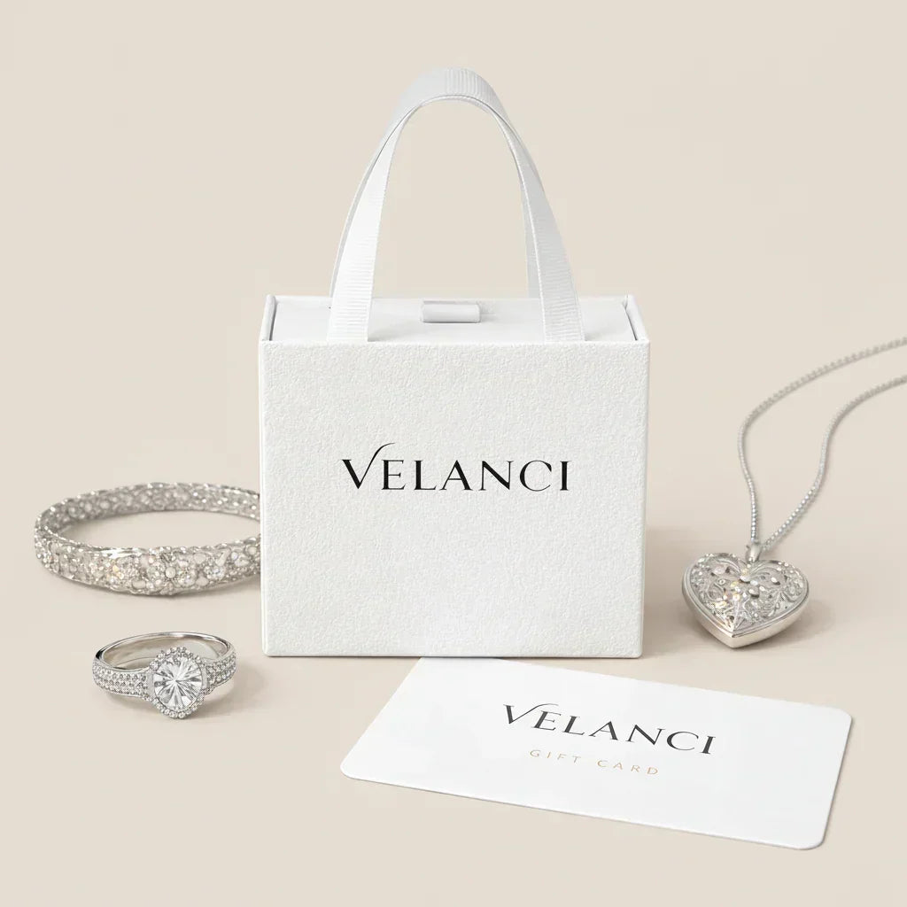 Cross Necklace Francesca - Rhodium-Plated Sterling Silver with CZs Velanci