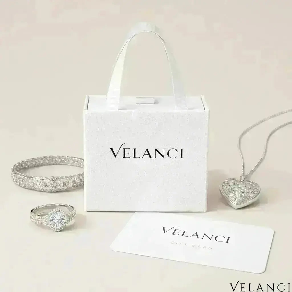 Sterling Silver Bracelet Fine Halo Giulia - Rhodium Plated CZ Halo Centerpiece Velanci