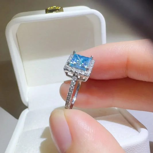 2 Carat Moissanite Sterling Silver Ring Francesca - Halo Women's Ring Velanci