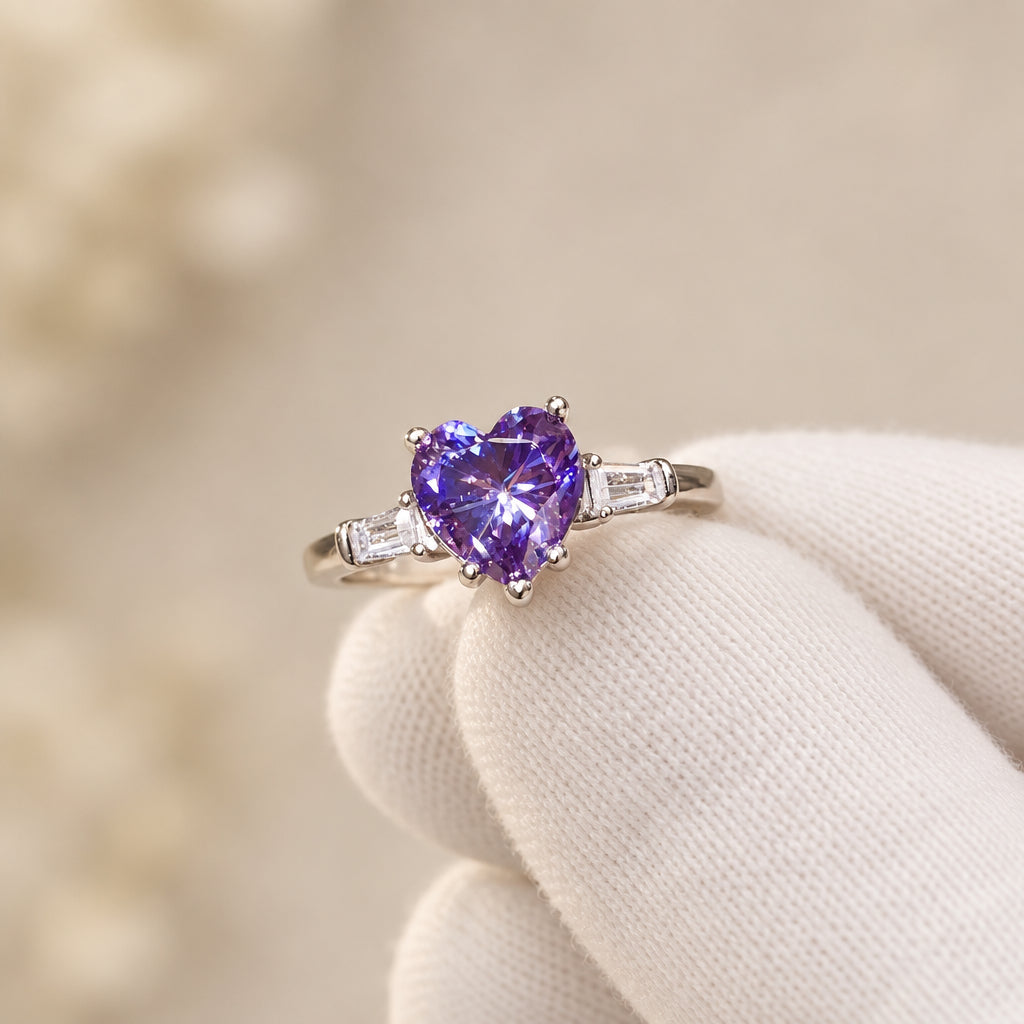 1 Carat Moissanite Heart Ring Alessandra - Coastal Elegance Women's Ring Velanci