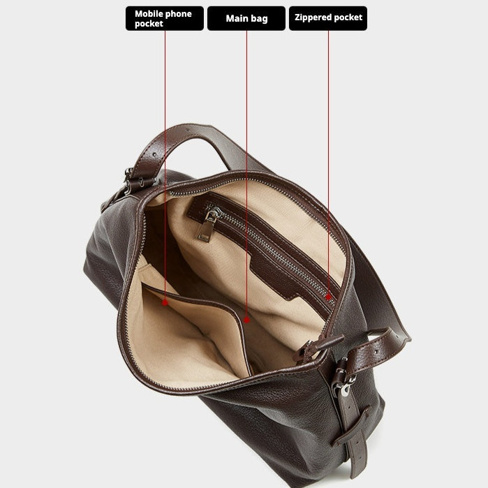 High-End Retro Genuine Leather Shoulder Bag for Women