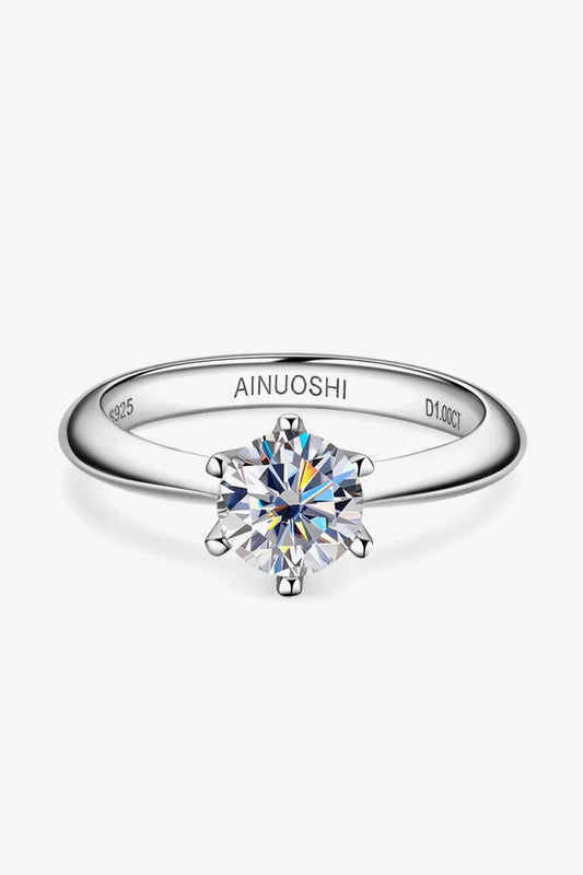 1 Carat Moissanite Ring Bianca - Sleek Minimalist Sparkle Women's Ring Velanci
