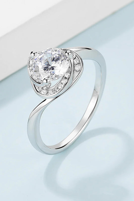 Ring Giulia - 1 Carat Moissanite Heart Sterling Silver Women's Ring Velanci