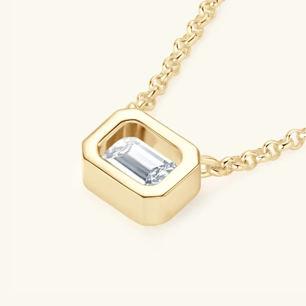 Moissanite Pendant Necklace - 1 Carat Sterling Silver Velanci