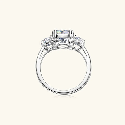 Moissanite Ring Giulia - 3.5 Ct Center Stone Sterling Silver Women's Ring Velanci