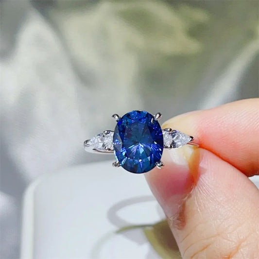 Sterling Silver Moissanite Ring Giovanna - 3 Carat Starglow Women's Ring Velanci