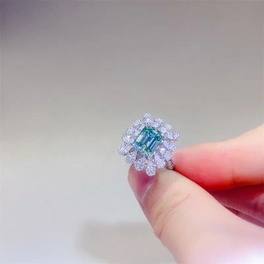 1 Carat Moissanite Sterling Ring Aurelia - Coastal Sparkle Women's Ring Velanci