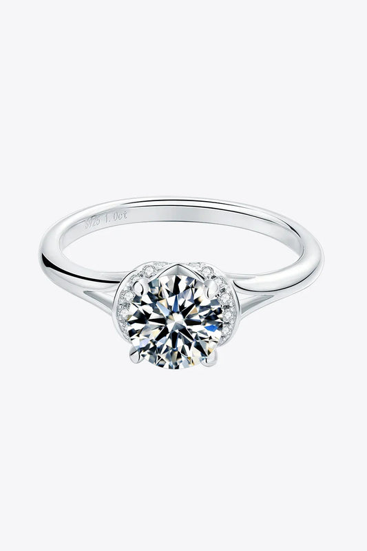 Ring Isabella - 1 Carat Moissanite, Split Shank Silver Women's Ring Velanci