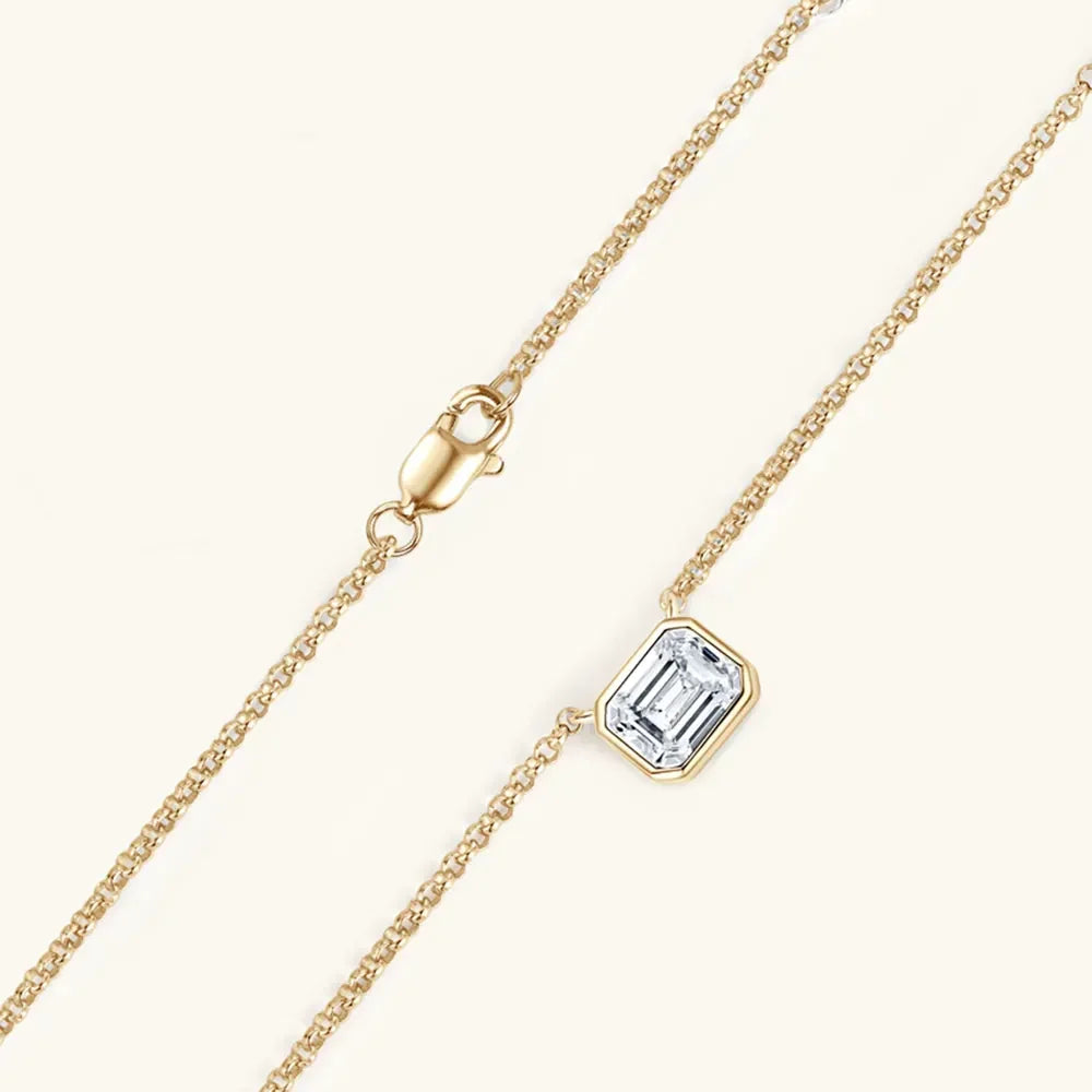 Moissanite Pendant Necklace - 1 Carat Sterling Silver Velanci