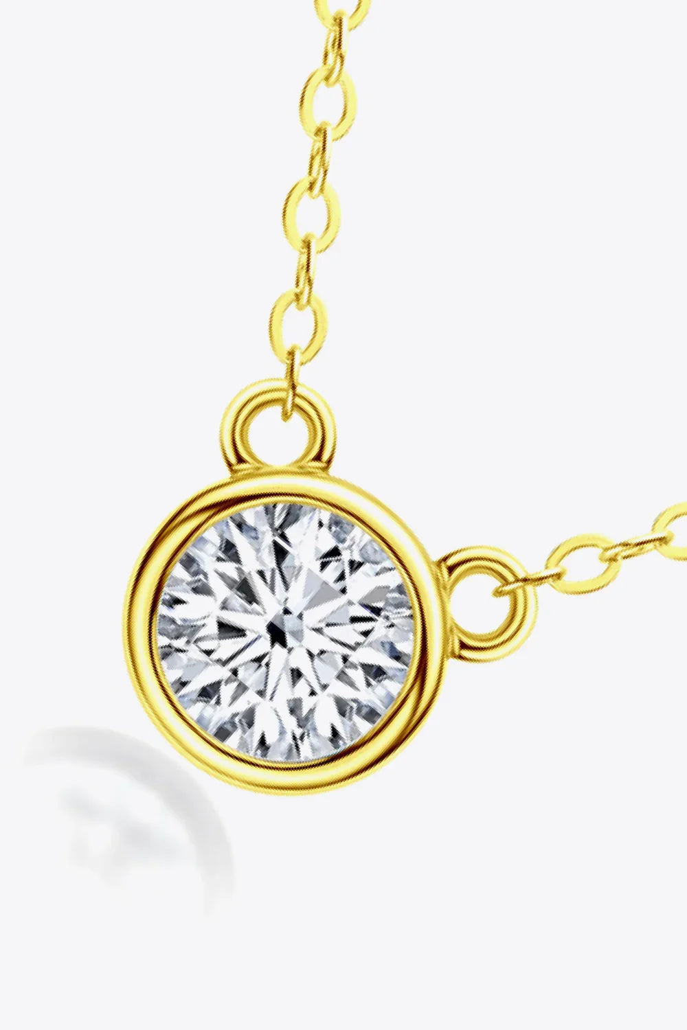 Moissanite 1Ct Pendant Necklace - Bezel Set Sterling Silver Velanci