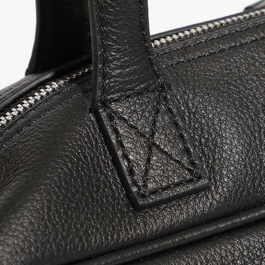 Exquisite Genuine Pebbled Leather Shoulder Handbag