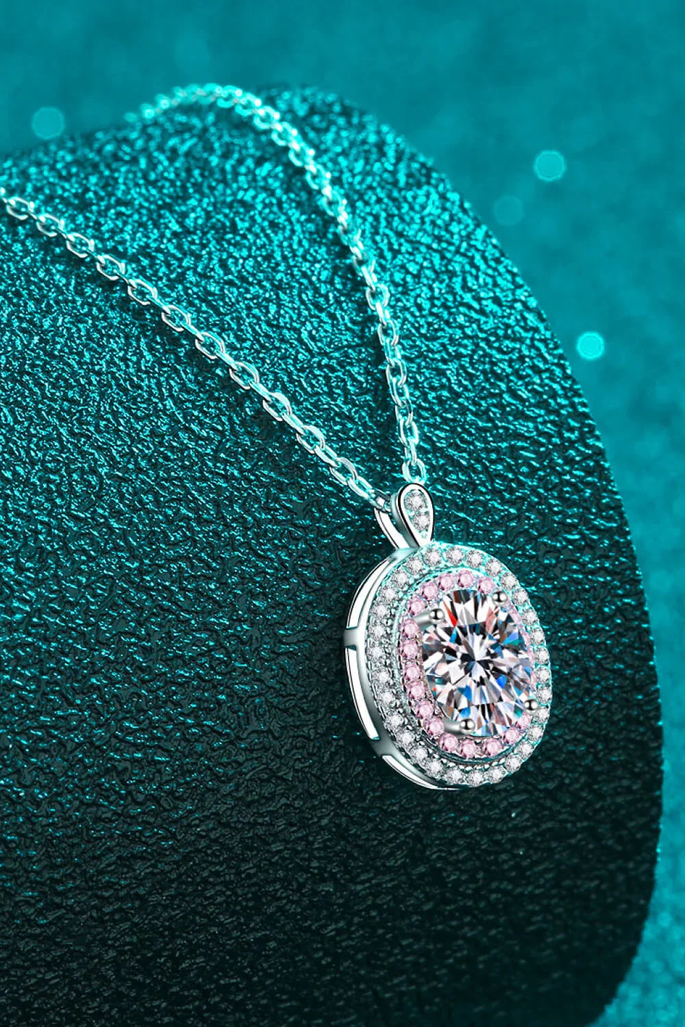 Moissanite Pendant Necklace - Sterling Silver 1ct Sparkle Velanci