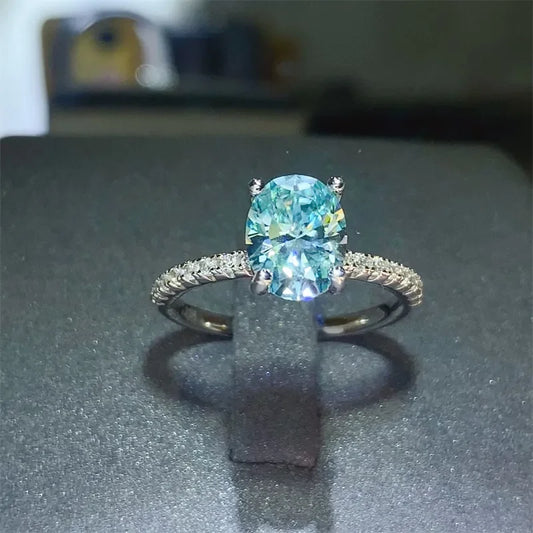 Moissanite Zircon Ring Giulia - 2-Carat Center Shine Women's Ring Velanci