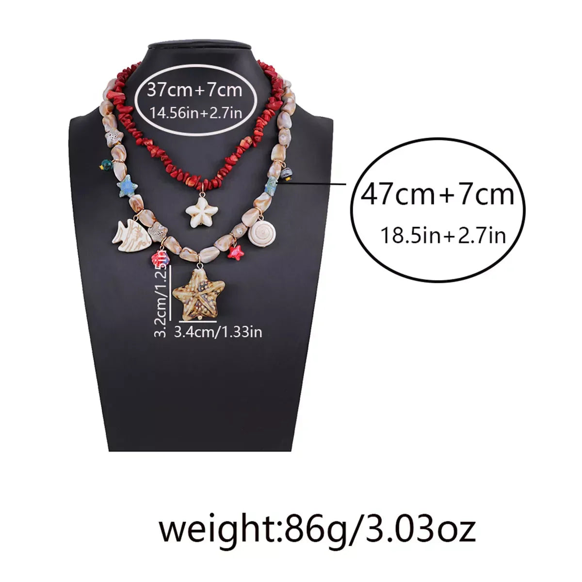 Shell Necklace - Gold-Plated Boho Beach Charm Adjustable Velanci