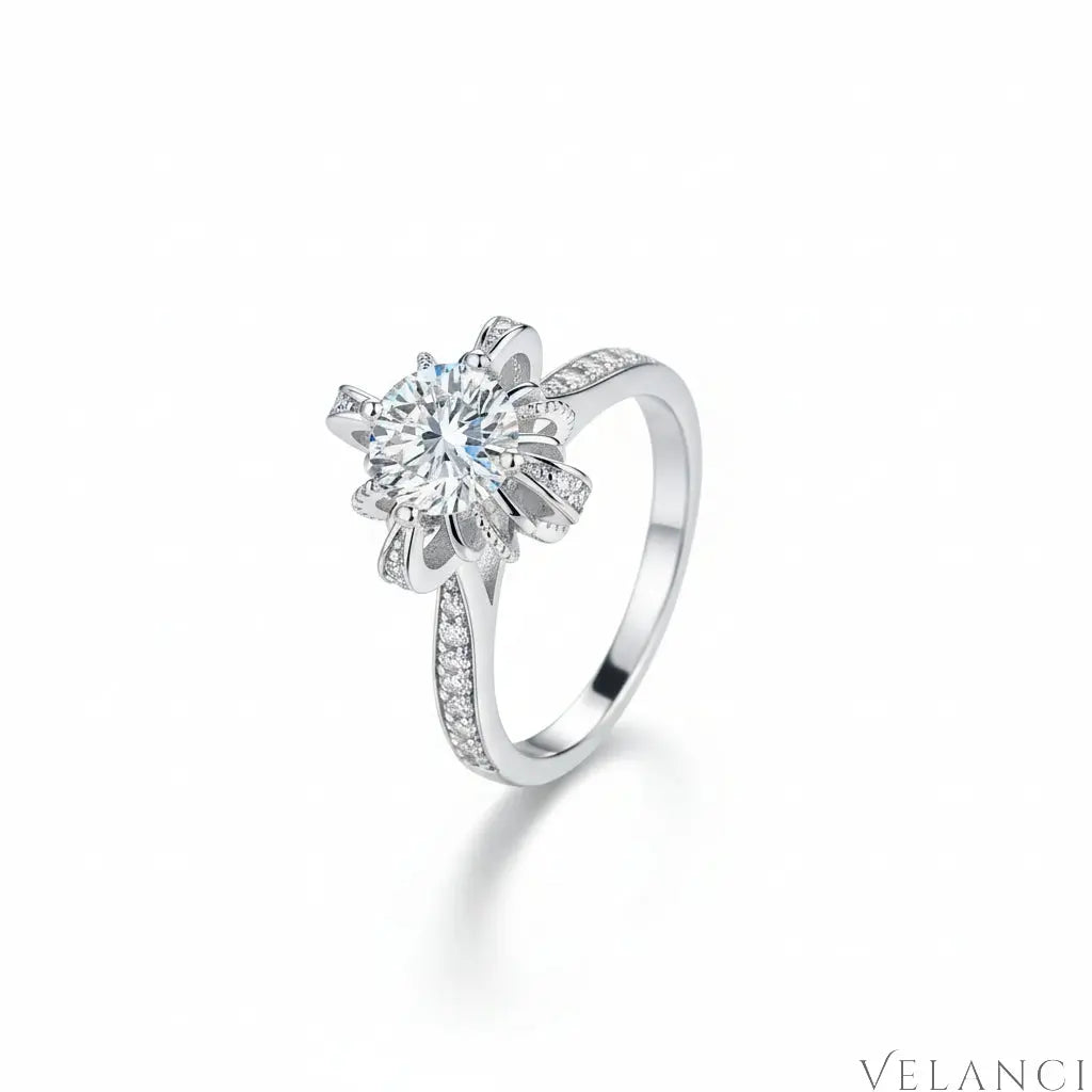 Ring Isabella - 1 Carat Moissanite Sterling Silver Women's Ring Velanci