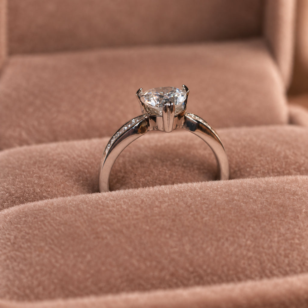 1 Carat Moissanite Sterling Silver Ring Aria - Daily Shine Women's Ring Velanci