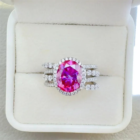 3 Carat Moissanite Ring Aurora - Radiant Halo Sparkle Women's Ring Velanci