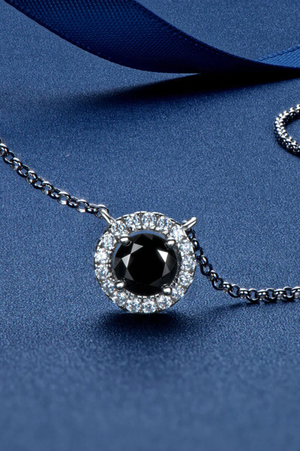 TwoTone 1 Carat Moissanite Pendant Necklace - Subtle Sparkle Velanci