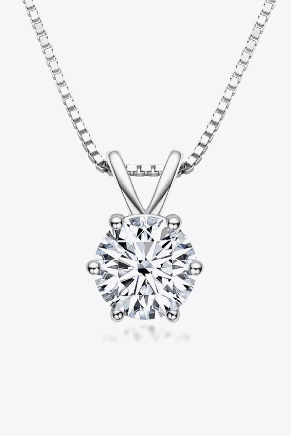 Minimalist 1 Carat Moissanite Necklace - Sterling Silver Velanci