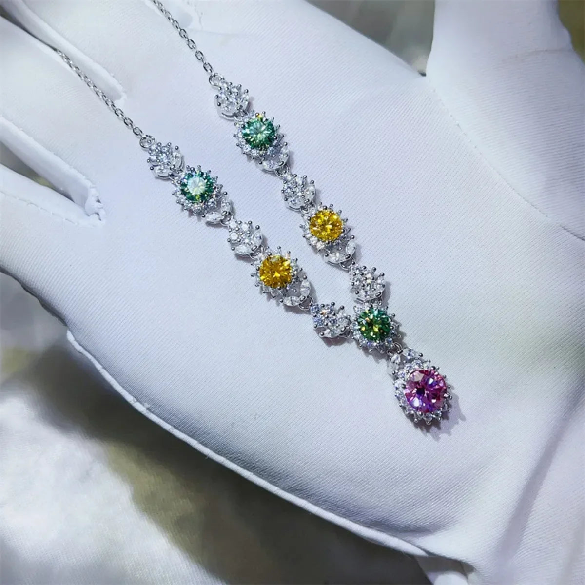3.5 Carat Moissanite Sterling Silver Necklace Velanci