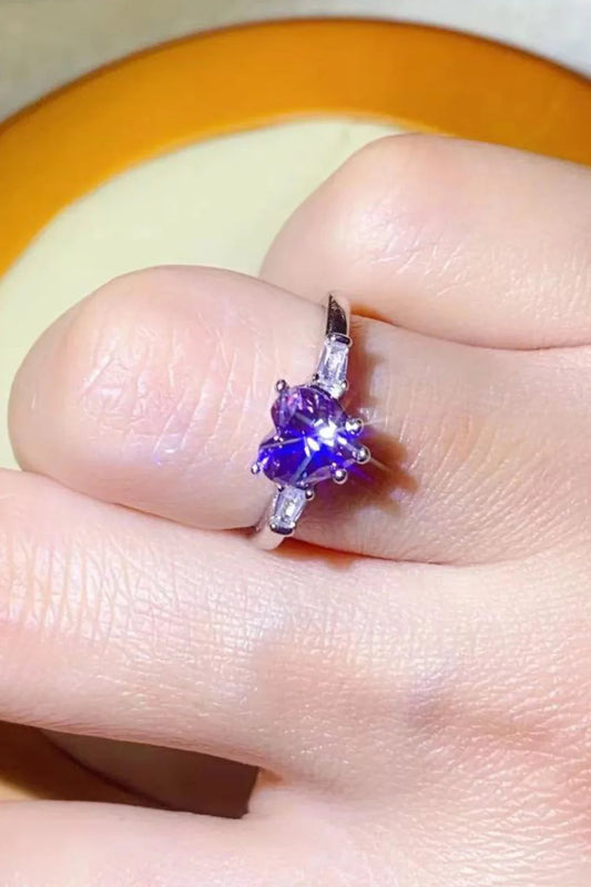 1 Carat Moissanite Heart Ring Alessandra - Coastal Elegance Women's Ring Velanci