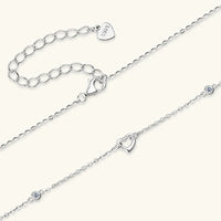 Moissanite Heart Necklace - Rose Gold Plated Silver Velanci