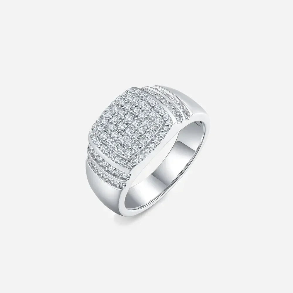 Moissanite Sterling Silver Ring Chiara - Coastal Shine Women's Ring Velanci