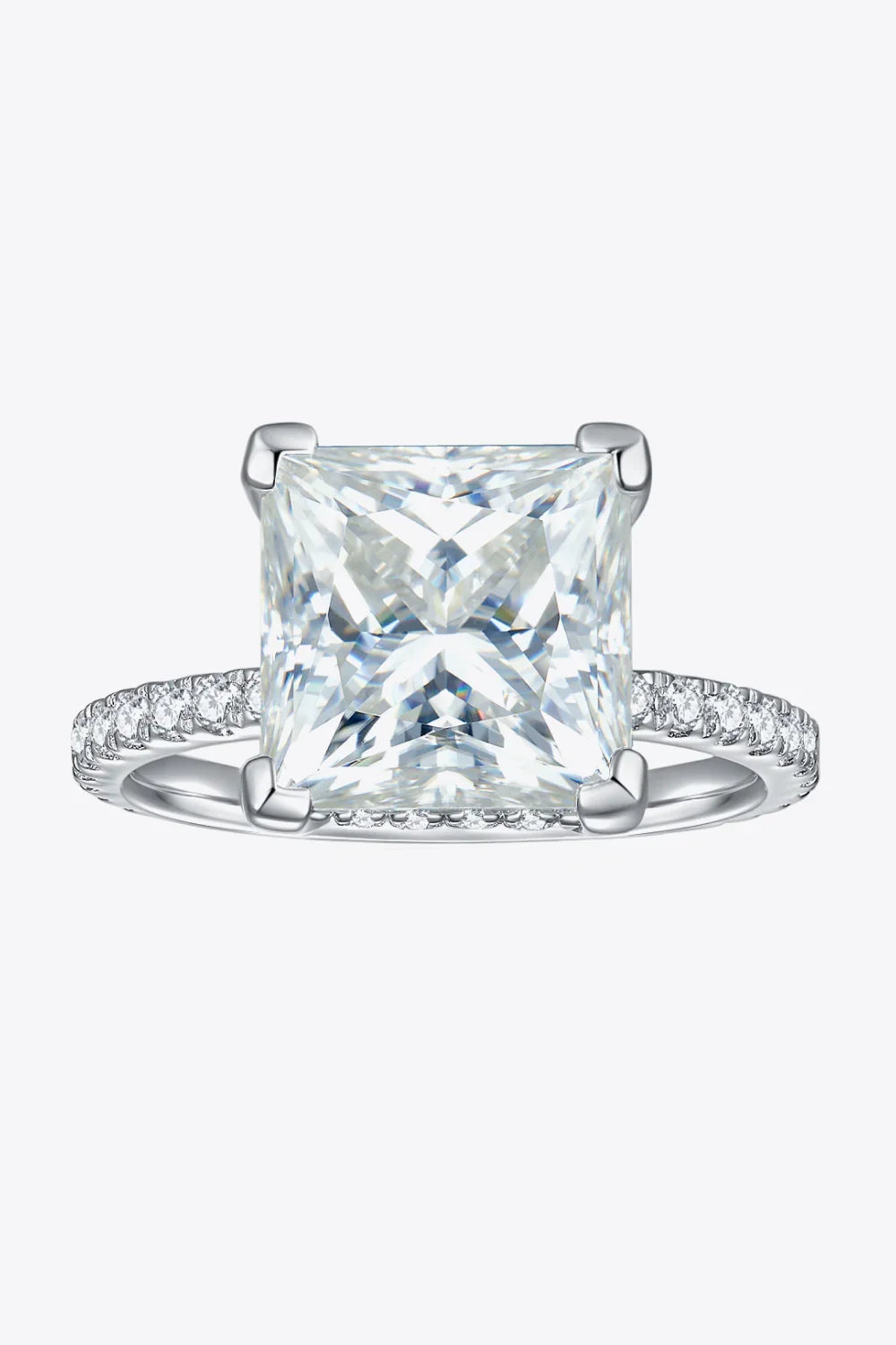 Moissanite Ring Giulia - 5.52 Carat Square Cut Sparkle Women's Ring Velanci