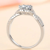 Sterling Silver Moissanite Geometric Ring Lia - Coastal Glow Women's Ring Velanci