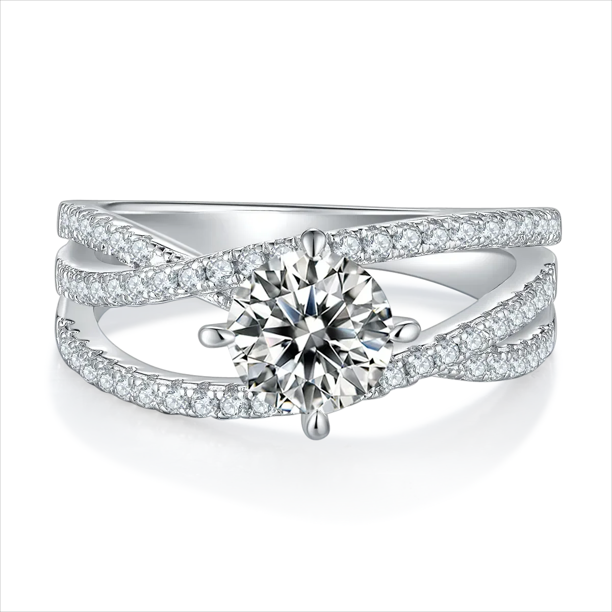 1 Carat Moissanite Sterling Silver Ring Giada - Daily Spark Women's Ring Velanci