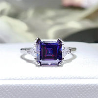 Ring Alessia - 3 Carat Moissanite Platinum-Plated Silver Women's Ring Velanci