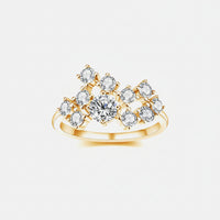 Moissanite Ring Alessia - 1.2 Carat Sterling Silver Halo Women's Ring Velanci