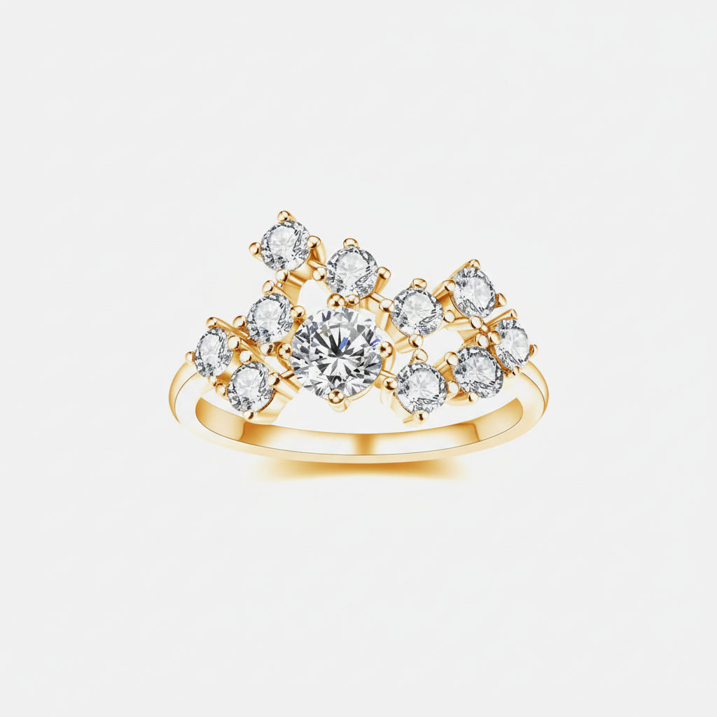 Moissanite Ring Alessia - 1.2 Carat Sterling Silver Halo Women's Ring Velanci