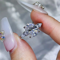Ring Bianca - 3 Carat Moissanite, Sterling Silver Band Women's Ring Velanci