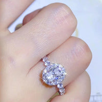 Moissanite Halo Ring Giovanna - 1ct Sterling Silver Women's Ring Velanci