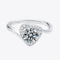 Ring Giulia - 1 Carat Moissanite Heart Sterling Silver Women's Ring Velanci